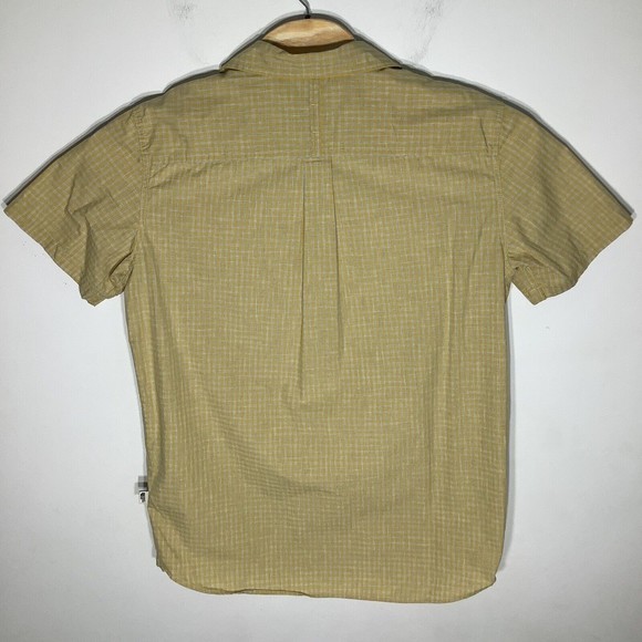 The North Face Mens Short Sleeve Button Up Shirt Yellow Check Size Large - Picture 3 of 6